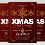 Download First Christmas Party PSD Flyer Template Now