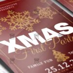 Download First Christmas Party PSD Flyer Template Now