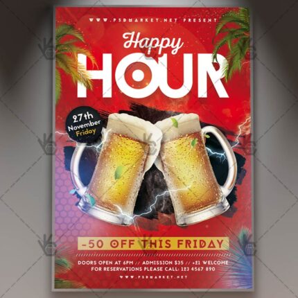 Download Happy Hour Event Flyer - PSD Template