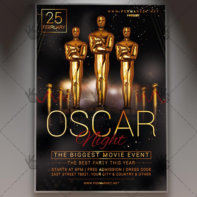 oscar_flyer_psd_psdmarket_1.jpg Download Oscar Flyer - PSD Template