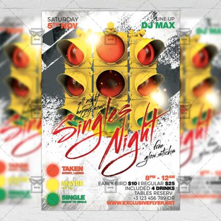 Download Singles Night PSD Flyer Template Now
