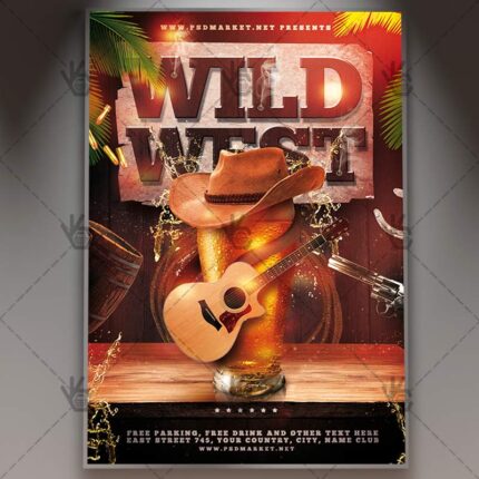 Download Wild West Flyer - PSD Template