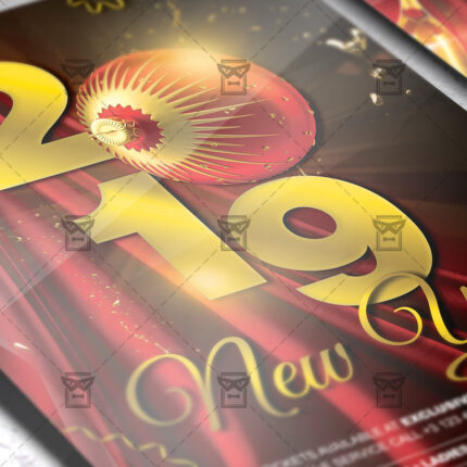 Download 2019 New Year Night PSD Flyer Template Now