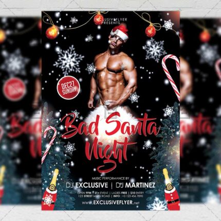 Download Bad Santa Night PSD Flyer Template Now