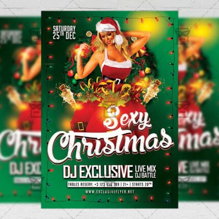 Download Christmas Sexy Party PSD Flyer Template Now