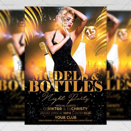 Download Models and Bottles Night PSD Flyer Template Now