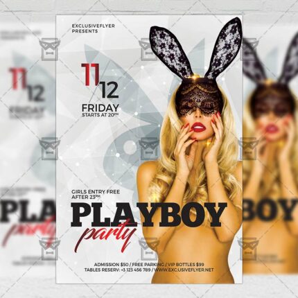 Download Playboy Night PSD Flyer Template Now