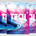 Tech House Party Flyer - Club A5 Template