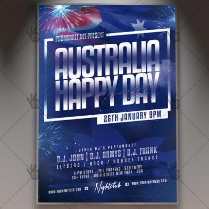Download Aussie Day Flyer - PSD Template