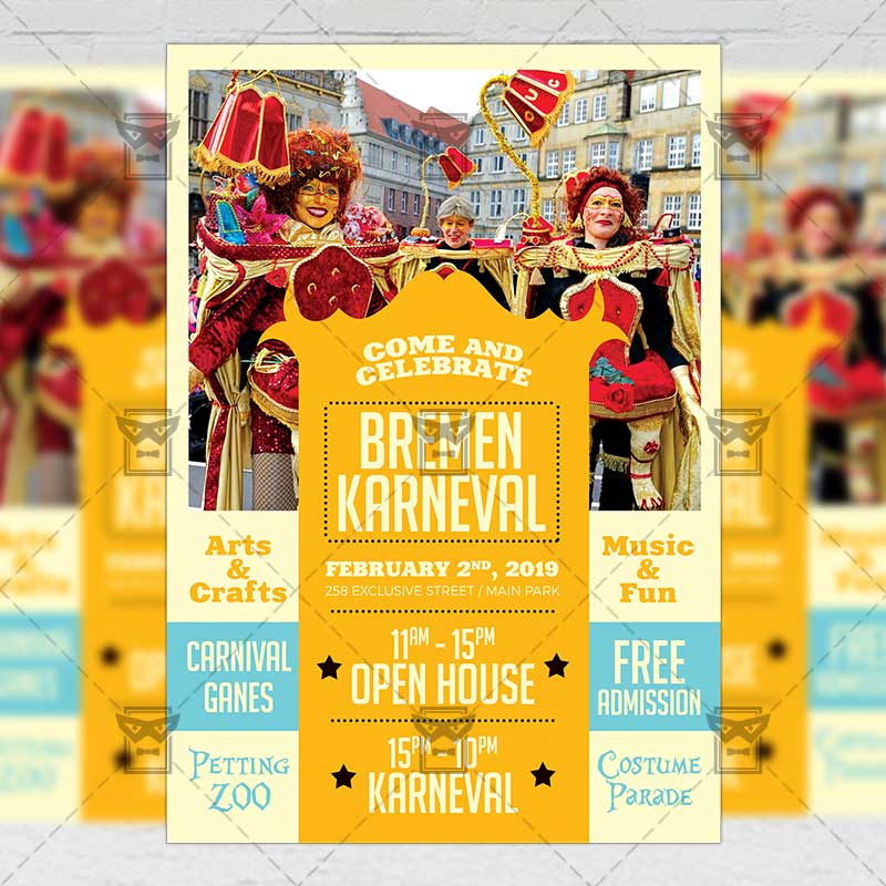 bremen_karneval-premium-flyer-template-1.jpg Download Bremen Karneval PSD Flyer Template Now