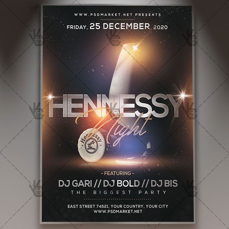 hennessy_flyer_psd_psdmarket_1.jpg Download Hennessy Flyer - PSD Template