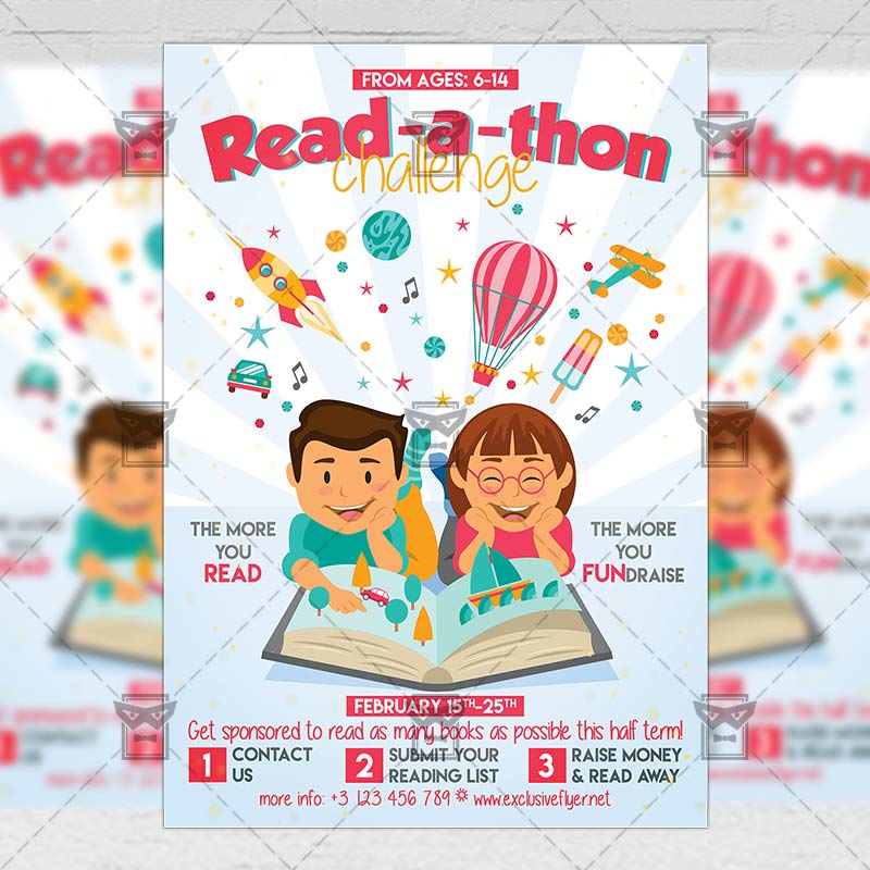 read_a_thon_challenge-premium-flyer-template-1.jpg Download Read-a-thon Challenge PSD Flyer Template Now