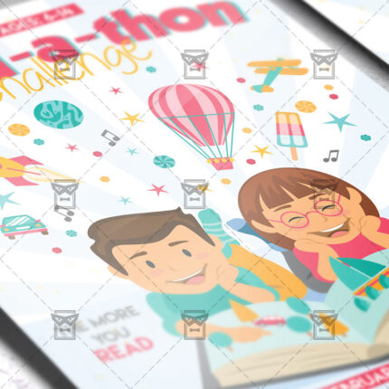 Download Read-a-thon Challenge PSD Flyer Template Now