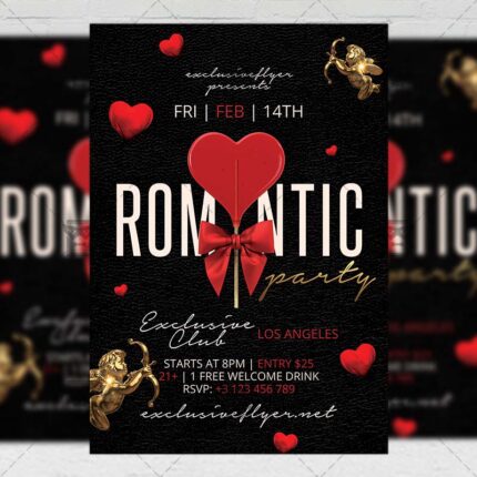Download Romantic Party PSD Flyer Template Now