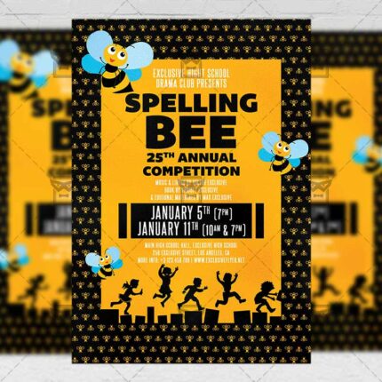 Download Spelling Bee Competition PSD Flyer Template Now