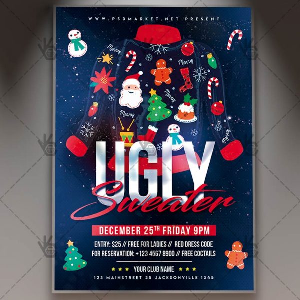 Download Ugly Sweater Flyer PSD Template PSDmarket