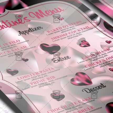 Download Valentines Menu PSD Flyer Template Now