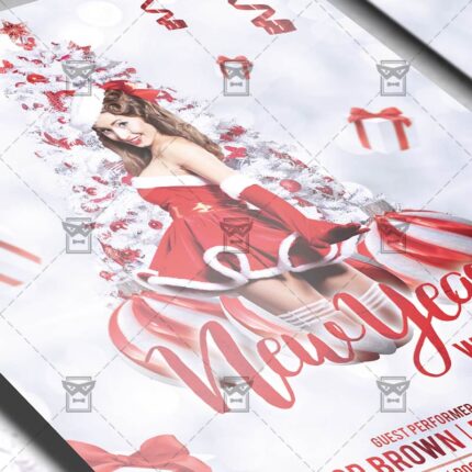 Download White New Year Night PSD Flyer Template Now