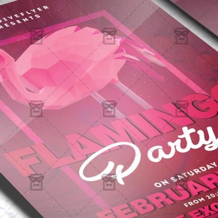 Download Flamingo Night PSD Flyer Template Now