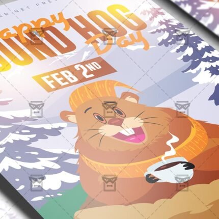 Download Happy Ground Hog Day PSD Flyer Template Now