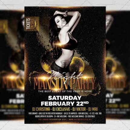 Download Mansion Party Night PSD Flyer Template Now