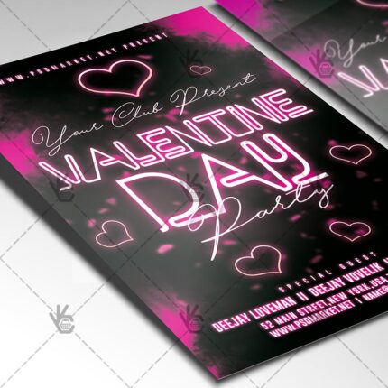 Download Neon Valentine Day Flyer - PSD Template-2