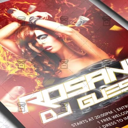 Download Rosana Special Dj Guest PSD Flyer Template Now