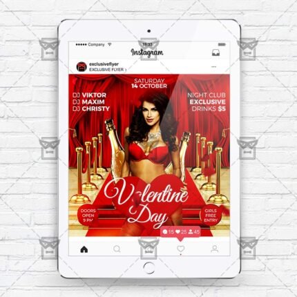 Download Valentine Day PSD Instagram Flyer Template Now