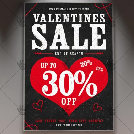 Download Valentines Day Sale Flyer - PSD Template