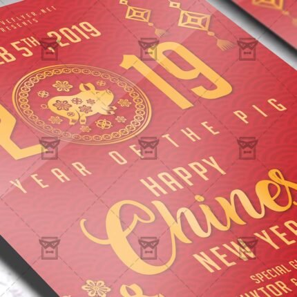 Year of the Pig Flyer - Seasonal A5 Template