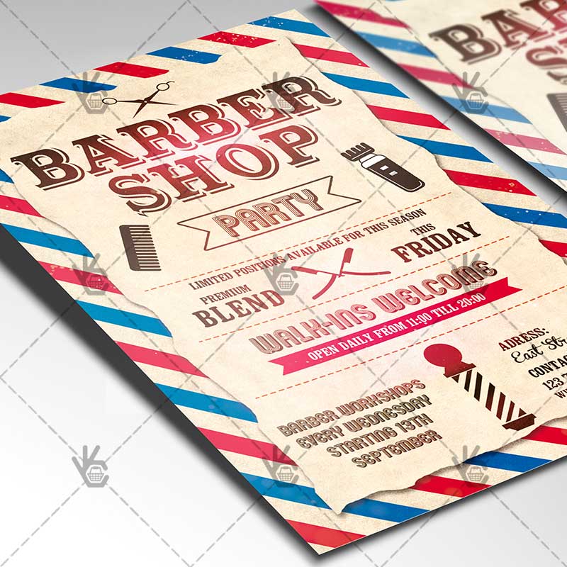 Download Barber Shop Party Flyer - PSD Template-2