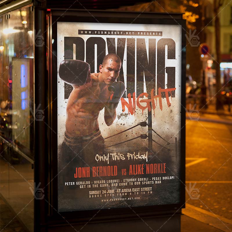 boxing_flyer_psd_psdmarket_3.jpg Download Boxing Flyer - PSD Template-3