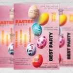 Download Easter Party Celebration Free Seasonal A5 Flyer PSD Template Now