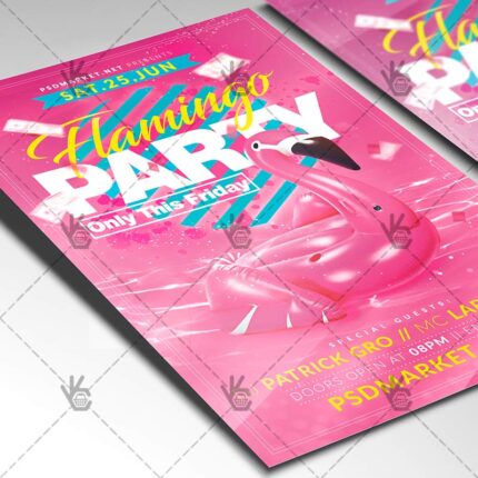Download Flamingo Party Flyer - PSD Template-2