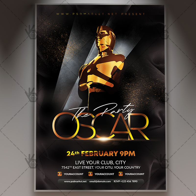 oscar_party_night_flyer_psd_psdmarket_1.jpg Download Oscar Party Night Flyer - PSD Template