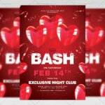 Download Valentines Bash PSD Flyer Template Now