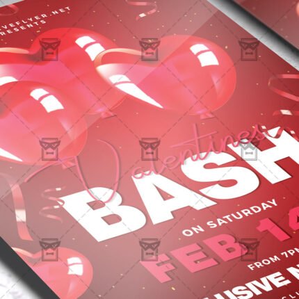 Download Valentines Bash PSD Flyer Template Now