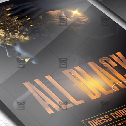 Download All Black Night Party PSD Flyer Template Now