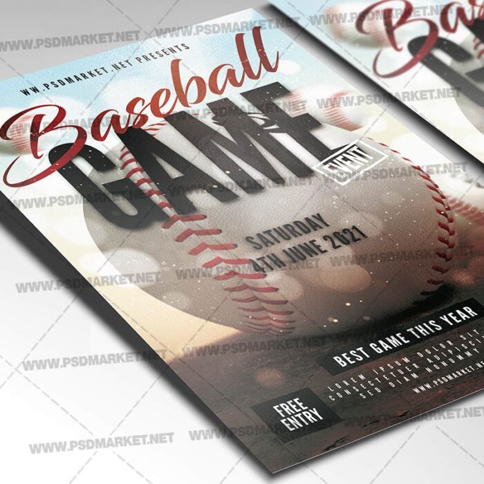 Download Baseball Game Flyer - PSD Template | PSDmarket