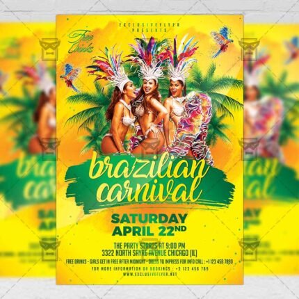 Download Brazilian Carnival Event PSD Flyer Template Now