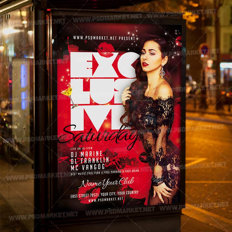 exclusive_saturdays_flyer_psd_psdmarket_3.jpg Download Exclusive Saturdays Flyer - PSD Template-3
