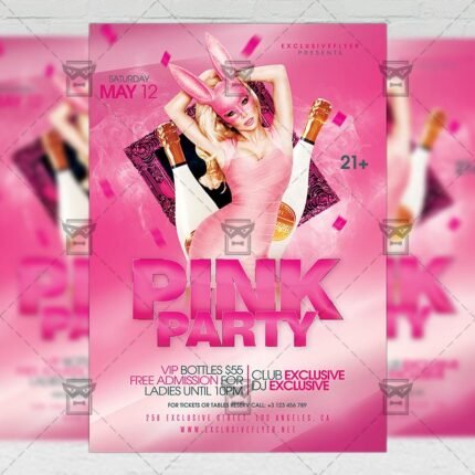 Download Pink Bash PSD Flyer Template Now