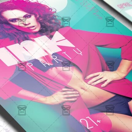 Download Pink Party Night PSD Flyer Template Now