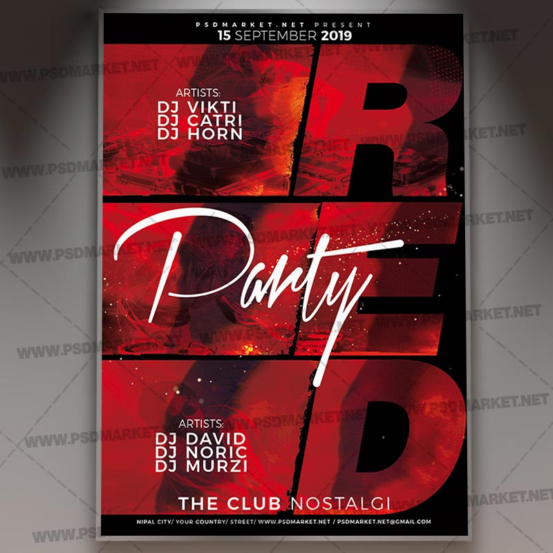 Download Red Party Flyer - PSD Template | PSDmarket