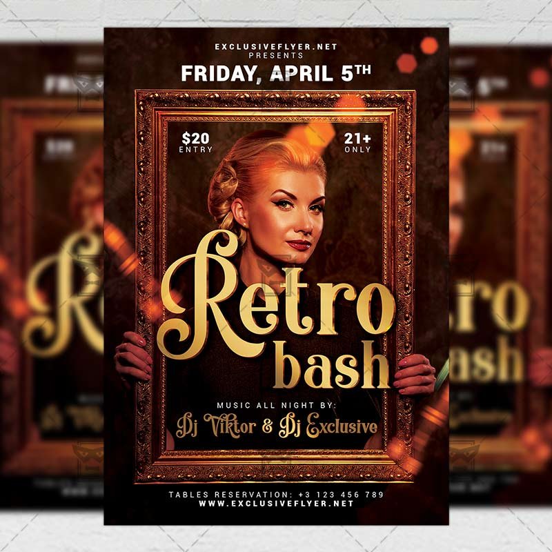 retro_bash-premium-flyer-template-1.jpg Retro Bash Flyer - Club A5 Template - Image 1