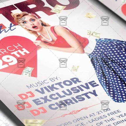 Download Retro Night PSD Flyer Template Now