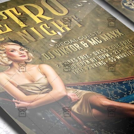 Download Retro Night Party PSD Flyer Template Now