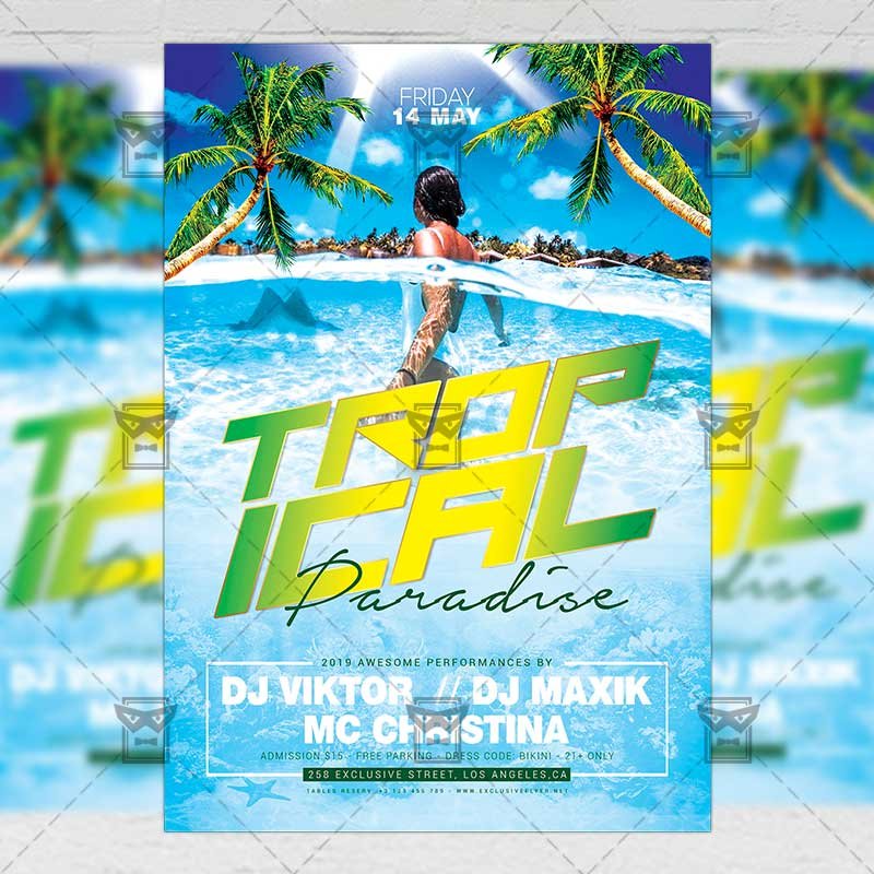 tropical_paradise-premium-flyer-template-1.jpg Download Tropical Paradise PSD Flyer Template Now