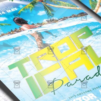Download Tropical Paradise PSD Flyer Template Now