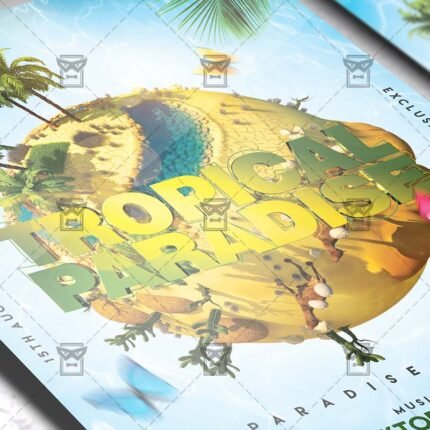 Download Tropical Paradise Party PSD Flyer Template Now